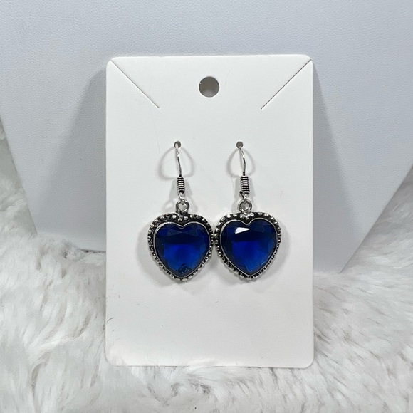 Tanzanite Heart 925 Earrings - Picture 3 of 5